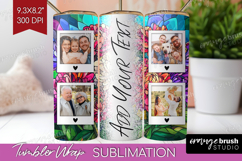 Stained Glass Photo Tumbler PNG - Flowers Picture Tumbler Product Image 1
