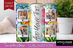 Stained Glass Photo Tumbler PNG - Flowers Picture Tumbler Product Image 1