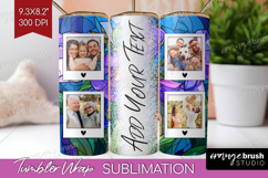 Stained Glass Photo Tumbler PNG - Flowers Picture Tumbler Product Image 1