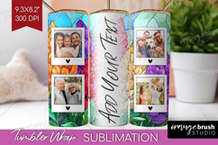 Stained Glass Photo Tumbler PNG - Flowers Picture Tumbler Product Image 1