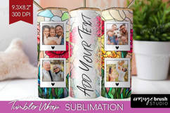 Stained Glass Photo Tumbler PNG - Flowers Picture Tumbler Product Image 1