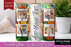 Stained Glass Photo Tumbler PNG - Flowers Picture Tumbler Product Image 1