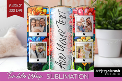 Stained Glass Photo Tumbler PNG - Flowers Picture Tumbler Product Image 1
