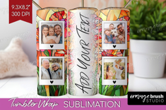 Stained Glass Photo Tumbler PNG - Flowers Picture Tumbler Product Image 1