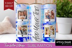 Winter Photo Frame Tumbler Wrap - Tie Dye Background Product Image 1