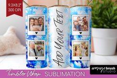 Winter Photo Frame Tumbler Wrap - Tie Dye Background Product Image 1