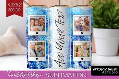 Winter Photo Frame Tumbler Wrap - Tie Dye Background Product Image 1