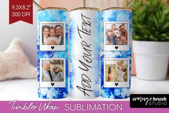 Winter Photo Frame Tumbler Wrap - Tie Dye Background Product Image 1