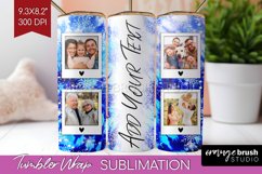Winter Photo Frame Tumbler Wrap - Tie Dye Background Product Image 1