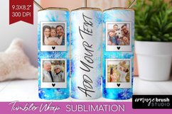 Winter Photo Frame Tumbler Wrap - Tie Dye Background Product Image 1
