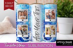 Winter Photo Frame Tumbler Wrap - Tie Dye Background Product Image 1