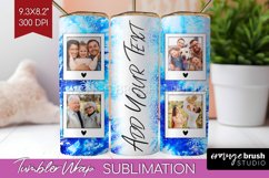 Winter Photo Frame Tumbler Wrap - Tie Dye Background Product Image 1