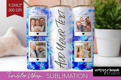 Winter Photo Frame Tumbler Wrap - Tie Dye Background Product Image 1