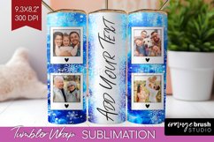 Winter Photo Frame Tumbler Wrap - Tie Dye Background Product Image 1