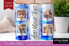 Winter Photo Frame Tumbler Wrap - Tie Dye Background Product Image 1