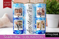 Winter Photo Frame Tumbler Wrap - Tie Dye Background Product Image 1