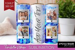 Winter Photo Frame Tumbler Wrap - Tie Dye Background Product Image 1