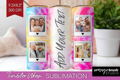 Tie Dye Photo Tumbler PNG - Rainbow Picture Tumbler Wrap Product Image 1