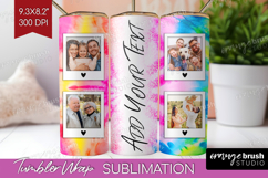 Tie Dye Photo Tumbler PNG - Rainbow Picture Tumbler Wrap Product Image 1
