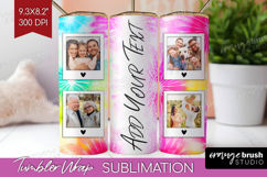 Tie Dye Photo Tumbler PNG - Rainbow Picture Tumbler Wrap Product Image 1