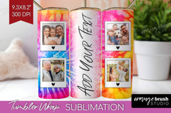 Tie Dye Photo Tumbler PNG - Rainbow Picture Tumbler Wrap Product Image 1