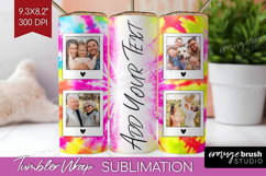 Tie Dye Photo Tumbler PNG - Rainbow Picture Tumbler Wrap Product Image 1