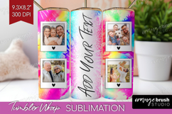 Tie Dye Photo Tumbler PNG - Rainbow Picture Tumbler Wrap Product Image 1