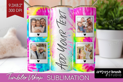 Tie Dye Photo Tumbler PNG - Rainbow Picture Tumbler Wrap Product Image 1