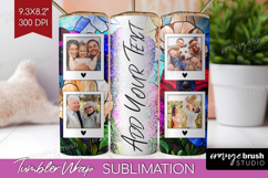Stained Glass Photo Tumbler PNG - Flowers Picture Tumbler Product Image 1