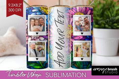 Stained Glass Photo Tumbler PNG - Flowers Picture Tumbler Product Image 1