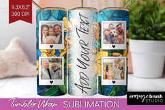 Stained Glass Photo Tumbler PNG - Flowers Picture Tumbler Product Image 1