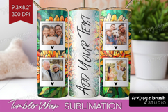 Stained Glass Photo Tumbler PNG - Flowers Picture Tumbler Product Image 1