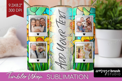 Stained Glass Photo Tumbler PNG - Flowers Picture Tumbler Product Image 1