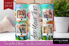 Stained Glass Photo Tumbler PNG - Flowers Picture Tumbler Product Image 1