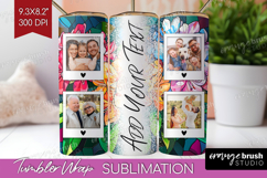 Stained Glass Photo Tumbler PNG - Flowers Picture Tumbler Product Image 1