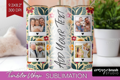 Folk Flowers Photo Tumbler PNG - Floral Picture Tumbler Wrap Product Image 1