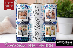 Folk Flowers Photo Tumbler PNG - Floral Picture Tumbler Wrap Product Image 1