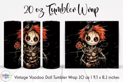 Halloween Voodoo Doll Tumbler Wrap | Vintage Doll Tumbler Product Image 1