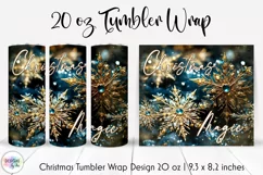 Christmas Magic Tumbler Wrap with Shimmering Snowflakes Product Image 1