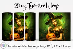 Halloween Witch Tumbler Wrap | Fantasy Beautiful Witch Print Product Image 1