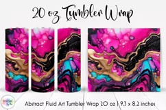 Alcohol Ink Abstract Tumbler Wrap | Pink and Gold Tumbler Product Image 1