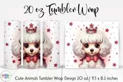 Princess Puppy Tumbler Wrap Sublimation | Cute Poodle Puppy Product Image 1