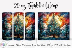 Stained Glass Christmas Tree Tumbler Wrap | Christmas Tree Product Image 1