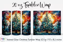 Stained Glass Christmas Tree Tumbler Wrap | Christmas Tree Product Image 1