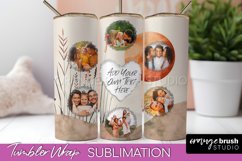 Photo Tumbler Wrap, Boho Family Frame Tumbler Sublimation Product Image 1