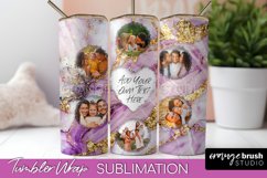 Photo Tumbler Wrap, Marble Family Frame Tumbler Sublimation Product Image 1