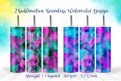 20Oz Skinny Tumbler | Sublimation Watercolor Seamless Design Product Image 1