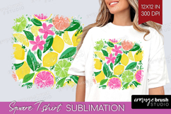 Abstract Fruit Square Tshirt Background - Tutti Frutti PNG Product Image 1