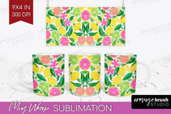 Abstract Fruit Mug Wrap - Tutti Frutti Mug PNG Sublimation Product Image 1