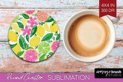 Abstract Fruit Round Coaster - Tutti Frutti Coaster PNG Product Image 1